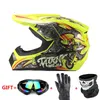 Casques de moto Casque vert Casco Moto Off Road ATV Dirt Bike Descente DH Capacete Lunettes Motocross