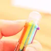Ballpoint Pens Creative 6 In 1 Multicolor Pen Push Type Stationery School Office Supplies