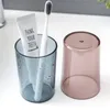 Mode 1pc plast tvätt muggar kopp tandborste kreativt transparent par gurgle sköljer munborste kopp