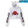 Hoodies masculino moletons de estojo de impressão gato colhido menina manga comprida com capuz pulôver colheita tops doce sexy mar maré solto 2021 pano