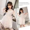 Kids Fashion Cake Dress for Girls Puff Sleeve Ins Princess 10 anni Anno Designer Abbigliamento coreano 210529