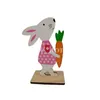 Feestartikelen Happy Pasen houten tafel decoratie tekenen bunny centerpiece tafelblad decoratie voor thuiskantoor decor ornamenten