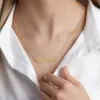 Collana di design Gioielli di lusso Moda femminile Personalizzata Nome personalizzato Acciaio inossidabile Oro rosa Targhetta Pendenti Regali per amici Collier