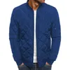 Män vadderad puffer jacka quilted casual zip up vinter varm kappa bomber outwear all-match fasta tjocklek 211214