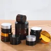 5g 10g 15g 20g 30g 50g Amber Brown Glass Cream Jar Bottle Cosmetic Makeup Jars Refillable Lotion Bottles