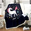 Rainbow Unicorn Koc do łóżka Sofa Ciepła bawełniana jagnięcina wełna przytulne koce rzucić koce prostokąt Office Wagone