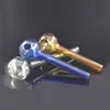 high quality smoking pipes 4Inch 10cm colorful Pyrex Glass Oil Burner pipe Great tubes smoking water pipe for tobacco water bong