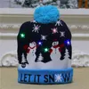 LED julhatt tröja stickad beanie jul ljus upp stickad hatt julklapp till barn xmas 2021 nyår dekorationer y21111