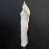 Белое платье вечеринка с задней частью большой бабочку сексуальные женщины Vestido без рукавов платье подружки невесты кулачка Bodycon событие праздновать модную одежду 210224