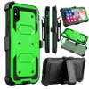 Robot Cases Defender Cover Antichoc avec protecteur d'écran intégré 360 clip de ceinture rotatif 3 en 1 pour iphone12 Mini pro MAX 11 X XR XSMAX 7 8 7P 8P Samsung LG MOTO Google