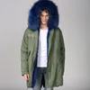 Kvinnors Fur Faux Mens Long Army Green Fashion Blue Lined Raccoon Hoodies Winter Style Wear