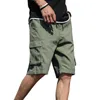 Estate Casual Tasche laterali Pantaloncini cargo Uomo Cotone Pantaloncini da surf al polpaccio Abbigliamento sportivo da uomo Jogger Streetwear Pantaloni corti 210806