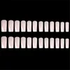 False Nails 24Pcs/Set French Coffin Fake Nude Color Ballerina Manicure Patches Press On Long Wearable Art Tips Prud22