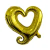 Palloncini foil a forma di cuore vuoto da 18 pollici Decorazione di nozze Palloncino a elio Palloncino per feste a forma di cuore d'oro di San Valentino