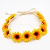 Hair Clips Barrettes Sunflower Crown Wrans Bruidal Headpiece Festivals Band Dropship