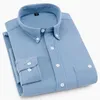 Mäns casual skjortor 2021 Autumn Business Corduroy långärmad skjorta manlig märke god kvalitet blå röda kontorskläder