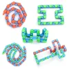 24 liens Wacky Tracks Snake Puzzle Snap and Click Sensory Fidget Toys Anxiété Soulagement du stress TDAH a besoin d'une fête éducative garde les doigts occupés 8 couleurs