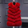 Mode Faux Fur Vest Coat Kvinnor Casual Street Wear Fox Fur Jacka Waistcoat 2020 Plus Storlek 3XL Ärmlös Teddy Coat Feamle Y0829