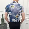 Sommarmän skjortor designer tryck kort ärm avslappnad smal fit klänning skjortor streetwear social tuxedo hawaii skjortor manliga kläder