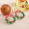 Mulheres bonito desenhos animados natal orelha prisionos moda plástico resina snowman santa claus studs brincos festa jóias presentes