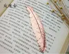 Mode Metalen Veer Bladwijzers Documentboek Markabel Golden Silver Rose Gold Bookmark Office School levert 7 kleuren