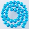 Wojiaer Natural Blue Turquoise Gemstone Round Ball Loose Spacer Beads 15.5インチジュエリー作成の調査結果DIYブレスレットネックレスBy916