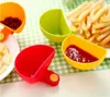 4 colori Dip Clips Ciotola da cucina Kit Utensili Piatti piccoli Clip per spezie Per salsa di pomodoro Sale Aceto Sapore di zucchero Spezie Strumenti di cottura RRA9694