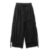 Pantaloni da uomo MrGB Hanfu Oversize cinese vintage uomo gamba larga cotone lino pantaloni larghi casual uomo seta ghiaccio moda donna