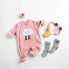 Milancel Winter Baby Pajacyki Maluch Dziewczyny Kombinezony Cartoon Chłopcy Ubrania Futro Podszewka Outfit 211229