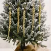 13cm Açık Cam ICICLE 510 Parça Süslemesi Noel Noel Noelinde Ağaç Buz Dekorasyonu Kış Doğum Günü Partisi Malzemeleri Y201020