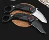 Specail Offer Flipper Folding Claw Knife N690 Black Titanium Coated / White Stone Wash Blade Aluminum Handle Karambit Knives