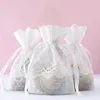 Storage Bags Jewelrybag 10pcs/set Bundle Pockets Candy Bag Party Gift Pearl Yarn Ring Stud Earrings Bracelet Necklace Holder