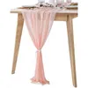 305x70cmの結婚式のシフォン長方形ロングロマンチックな薄手のテーブルランナー休日のテーブルクロスオーバーレイパーティーの装飾ドロップシップ211117