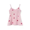 Print aardbei pyjama pour femme lente 7 stks pyjama pak intieme lingerie casual roze zoet roze nachtkleding pyjama q0706