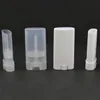Tubos de bálsamo labial ovalados vacíos de plástico DIY, contenedores desodorantes, lápiz labial blanco transparente, moda fresca, 15ml
