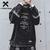 11 Bybb's The Dark Vintage Вышивка хип-хоп Hoodie Tech White Tactical Streetwear Hoodie Fullshirt Мужская уличная одежда Пуловер хлопок 210728