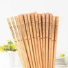 Natural Bamboo Chopsticks Tradycyjny Vintage Handmade Chinese Dinner Chopsticks Home Kitchen Tableware Hurtownie Szybka Wysyłka SN2359