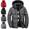 Mens Jas en Jas Mens Winter Down Jassen Casual Slim Fit Windjack Solid Hooded Jassen Dikke Overjas Streetwear 211015