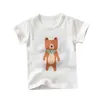 Sommarpojkar och flickor Animal Print Kortärmad Sex djur T-tröja 210528