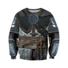 Viking Armor Tattoo 3D na całym wydrukowanym mężczyzn Hoodie