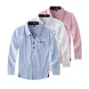 Satış Çocuk Erkek Gömlek Pamuk 100% Katı Çocuk Giyim için 4-12 Yıllık Giyim Okulda 210713