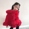 Słodka dziewczyna księżniczka poncho kurtka moda dzieci dziewczyny zima ciepłe futra płaszcza z kapturem słodkie dzieci wierzchołek 4322511