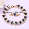 Brazilian Gold-Color Jewelry Set With Natural Stone CZ Blue Earrings And Necklace Bridal Sets For Women Wedding Gift H1022