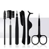 Tillbehör Ögonbryn Klipp Trimmer Saxar Ögonbryn Formande Kniv Ögonfransar Curler Kosmetiska Vackra Makeup Tools 6 st / Set J043