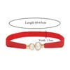 Belts Lady Thin Waist Elastic Waistband For Women Solid Pu Splicing Straps Fashion Dress Strap Simulated Pearl