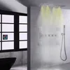 Arma cinza banheiro torneira do chuveiro banho termostática led chuva névoa conjunto com latão portátil