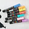 7Light Colors UNI POSCA PC-3M / 1m / 5m advertising graffiti highlight pen acrylic pen 210226