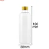 100 мл Браун / прозрачная пластиковая бутылка алюминиевая винтовая крышка, 100CC пустой косметический контейнер, шампунь / душевой гель Упаковка бутылки