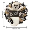 Decorative Flowers Wreaths Halloween Wreath Farmhouse Ghost Outdoor Front Door Indoor Wall Decor BOO Garland Pendant For Home3082926