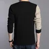 Otoño Invierno marca ropa suéter hombres moda transpirable Slim Fit Pullover cuello redondo tejido 210812